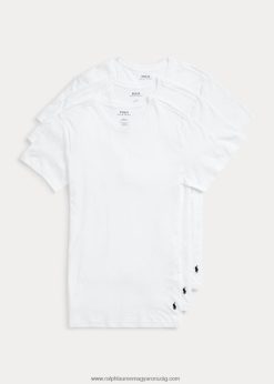 vékony pamut nyakú alsóing 3 részes 268048240 férfiak Ralph Lauren fehér