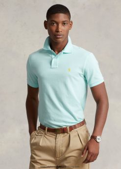 vékony szabású hálós divatos póló 26804818 férfiak Ralph Lauren sziget aqua