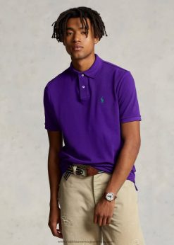 vékony szabású hálós póló 26804838 férfiak Ralph Lauren faház lila/zöld