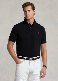 vékony szabású hálós póló 2680484 férfiak Ralph Lauren fekete piros