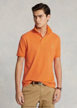 vékony szabású hálós póló 2680488358 férfiak Ralph Lauren üdülő narancs
