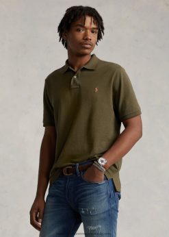 vékony szabású hálós új póló 26804829 férfiak Ralph Lauren lombkorona olajbogyó