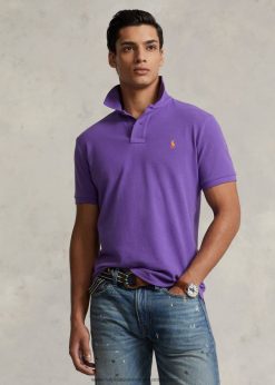 vékony szabású hálós új póló 26804836 férfiak Ralph Lauren nyakkendő lila