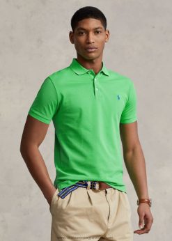 vékony szabású sztreccs hálós póló 268048953 férfiak Ralph Lauren ciklus zöld