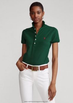 vékony szabású sztreccs póló 2680483258 nők Ralph Lauren főiskola zöld