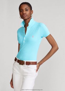 vékony szabású sztreccs póló 2680483261 nők Ralph Lauren türkiz nova