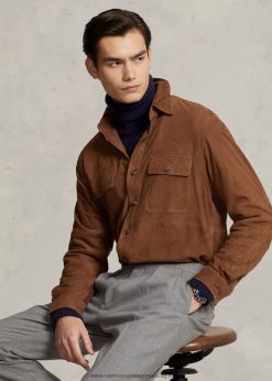 velúr felsőing 2680481176 férfiak Ralph Lauren sötét halvány rozsdaszín
