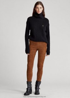 velúr vékony nadrág 2680483347 nők Ralph Lauren poggyász barna