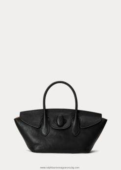 viaszos bőr közepes bellport táska 2680485231 nők Ralph Lauren fekete