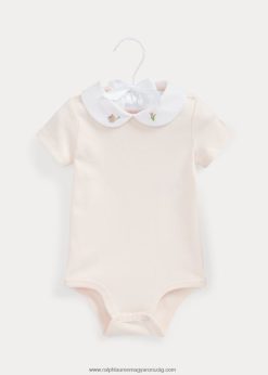 virághímzéses pamut body 2680487703 baba Ralph Lauren finom rózsaszín