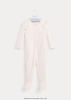 virágos biopamut kezeslábas 2680487750 baba Ralph Lauren finom rózsaszín