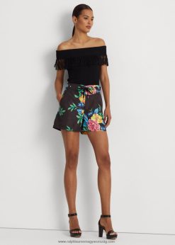 virágos csipke-elöl rövid 2680483922 nők Ralph Lauren fekete multi