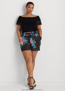 virágos csipke-elöl rövid 2680484570 nők Ralph Lauren fekete multi