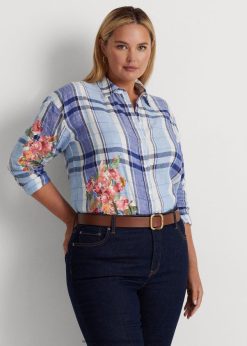 virágos és kockás vászoning 2680484610 nők Ralph Lauren kék fehér