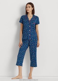 virágos jersey capri alvó szett 2680484848 nők Ralph Lauren sötétkék nyomat