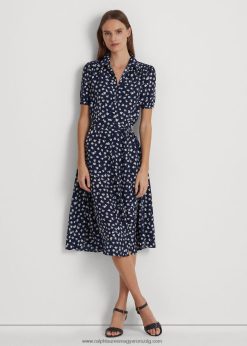 virágos krepp puffos ujjú ingruha 2680484071 nők Ralph Lauren kék multi