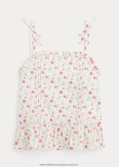 virágos lenvászon-pamut peplum felső 2680486850 gyerekek Ralph Lauren lucinda ditsy