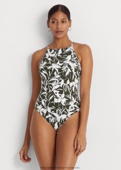 virágos magas nyakú egyrészes 2680489440 nők Ralph Lauren olajbogyó