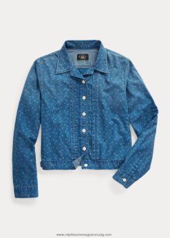 virágos pamut-vászon ingkabát 2680483636 nők Ralph Lauren indigó multi