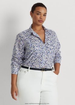 virágos pamut voile ing 2680484618 nők Ralph Lauren kék/krém/rózsaszín