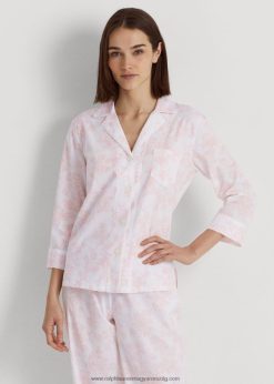 virágos poplin alvókészlet 2680484152 nők Ralph Lauren rózsa virágos