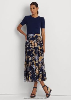 virágos ráncos georgette lépcsőzetes szoknya 2680484451 nők Ralph Lauren haditengerészet multi