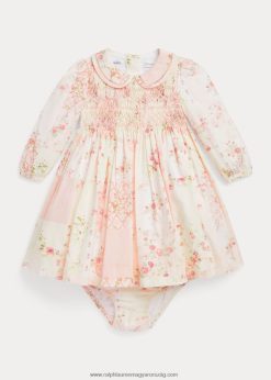 virágos smocked poplin ruha & bloomer 2680488242 baba Ralph Lauren valentin patchwork