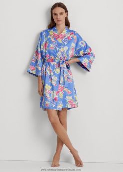 virágos szatén köntös 2680489426 nők Ralph Lauren kék virágos
