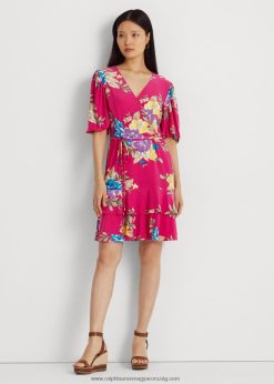 virágos sztreccs jersey ruha 2680484350 nők Ralph Lauren rózsaszín multi