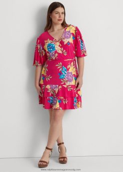 virágos sztreccs jersey ruha 2680484558 nők Ralph Lauren rózsaszín multi