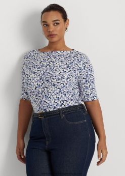 virágos sztreccs pamut póló 2680484604 nők Ralph Lauren