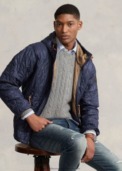 vízlepergető kapucnis kabát 268048114 férfiak Ralph Lauren árnyék haditengerészet