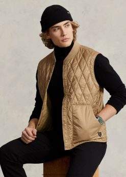 vízlepergető steppelt mellény 2680481199 férfiak Ralph Lauren sivatagi khaki