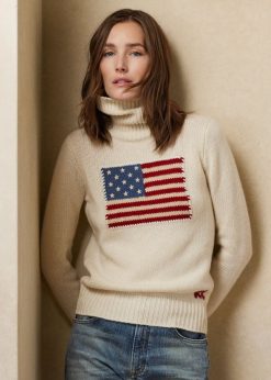zászlós kasmír garbó pulóver 2680489353 nők Ralph Lauren krém zászlóval
