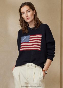 zászlós kasmír nyakú pulóver 2680483451 nők Ralph Lauren éjfél zászlóval