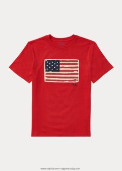 zászlós pamut dzsörzé póló 2680486291 gyerekek Ralph Lauren 2000 rl piros